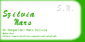 szilvia mars business card